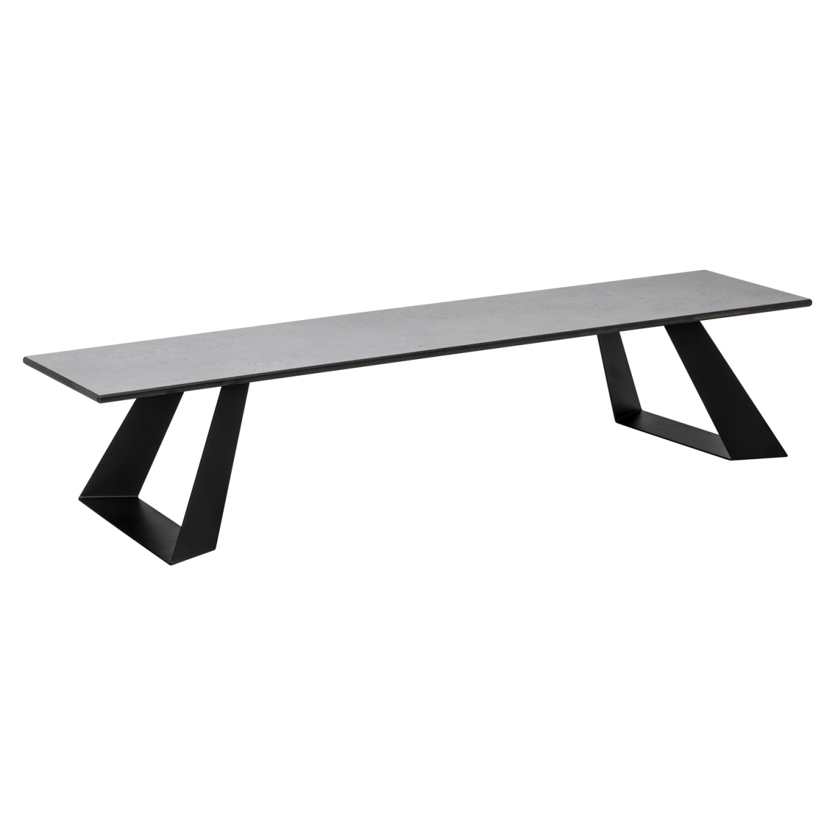 Picture of Rosseto HPLRS62 Alto Narrow Rectangle Concrete Gray HPL Riser with 6 in. Black Legs