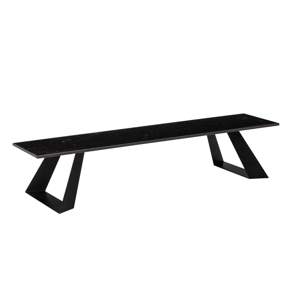 Picture of Rosseto HPLRS63 Alto Narrow Rectangle Black Marble HPL Riser with 6 in. Black Legs