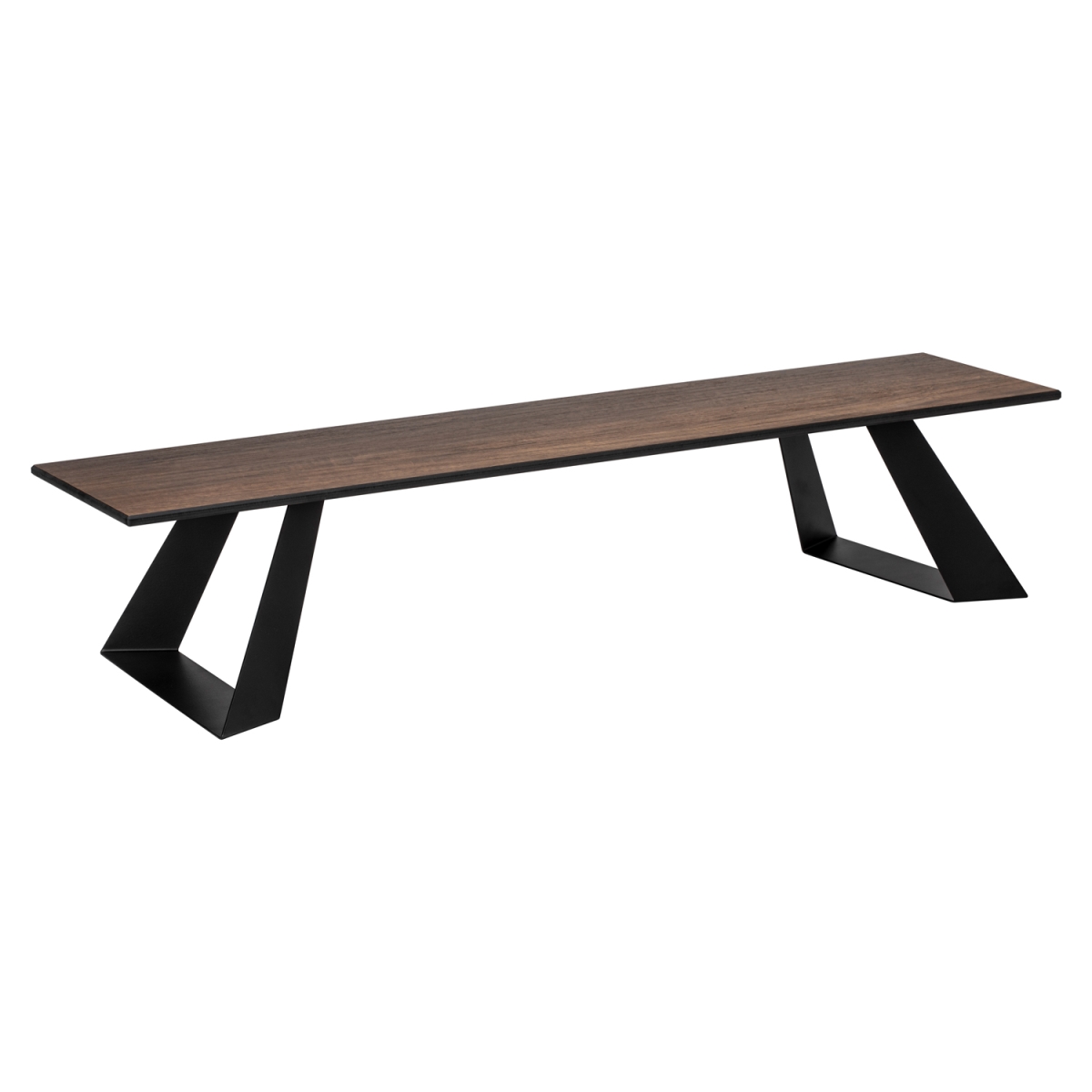 Picture of Rosseto HPLRS64 Alto Narrow Rectangle Walnut HPL Riser with 6 in. Black Legs