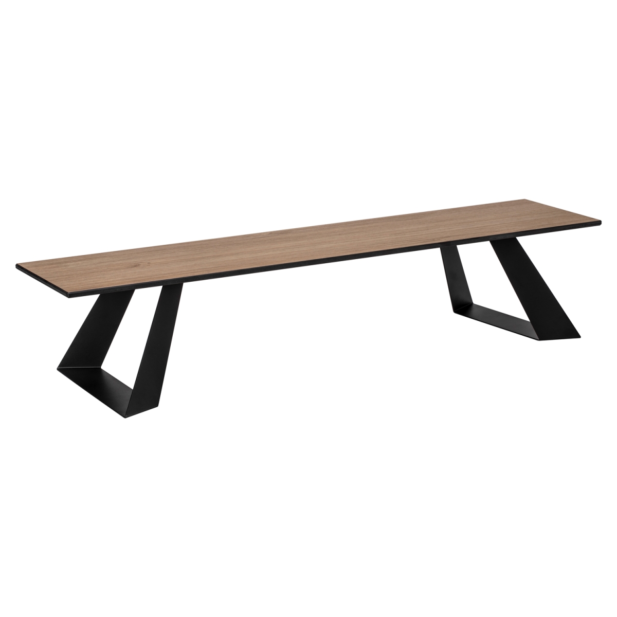 Picture of Rosseto HPLRS65 Alto Narrow Rectangle Natural Wood HPL Riser with 6 in. Black Legs