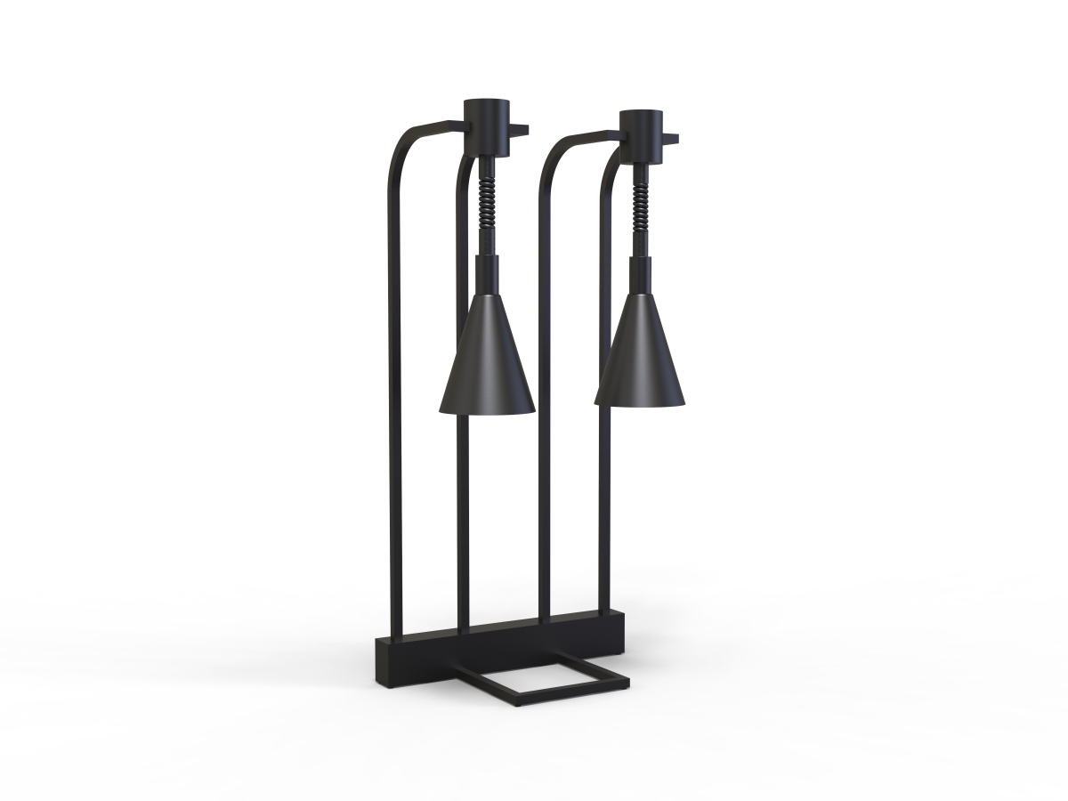 Picture of Rosseto HL029 Double Adjustable Height Heat Lamp, Black Matte