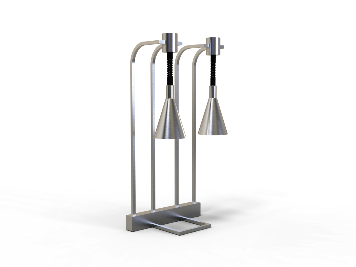 Picture of Rosseto HL030 Double Adjustable Height Heat Lamp, Stainless Steel