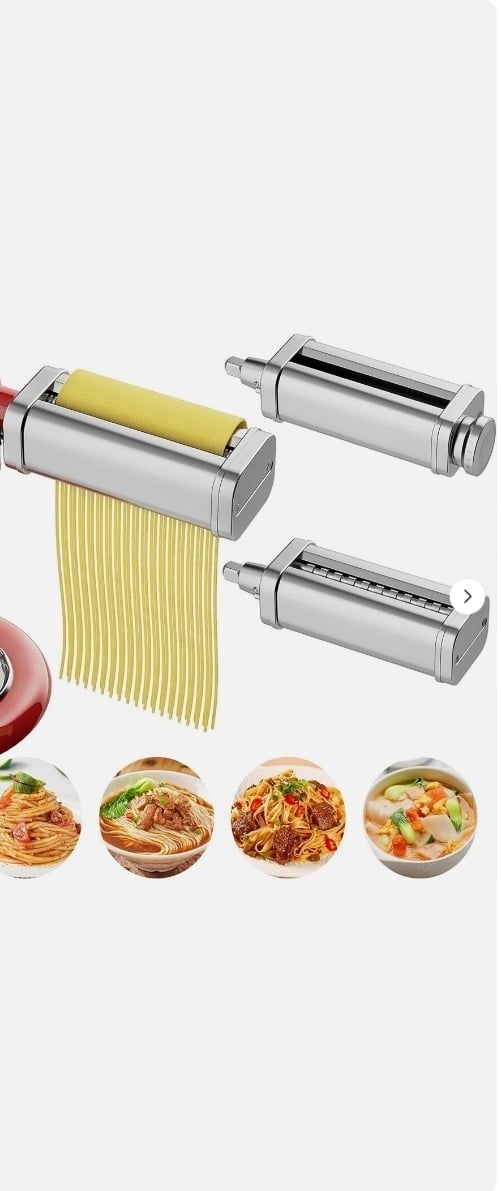 Picture of automationpro 2134 Pasta Maker Attachment for KitchenAid Stand Mixers 3 in 1 Set Includes Pasta