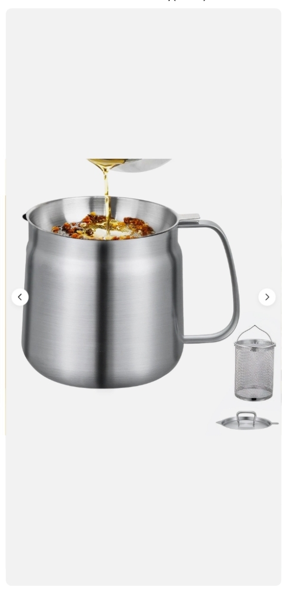 Picture of Oil filter  5586 1.5L/2L 304 Stainless Steel Oil Filter Pot 2-in-1 Strainer Pot Mini Oil Fryer