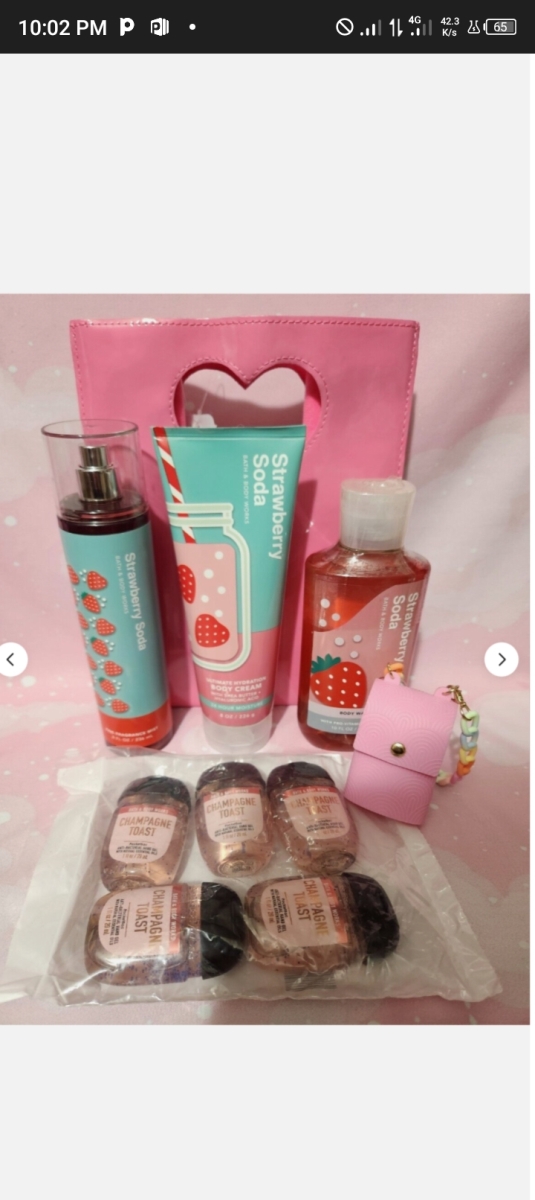 Picture of Bath & Body Works Bath and body works  Bath & Body Works Strawberry Soda Gift Set - Mist&#44; Cream&#44; Wash PLUS MORE!