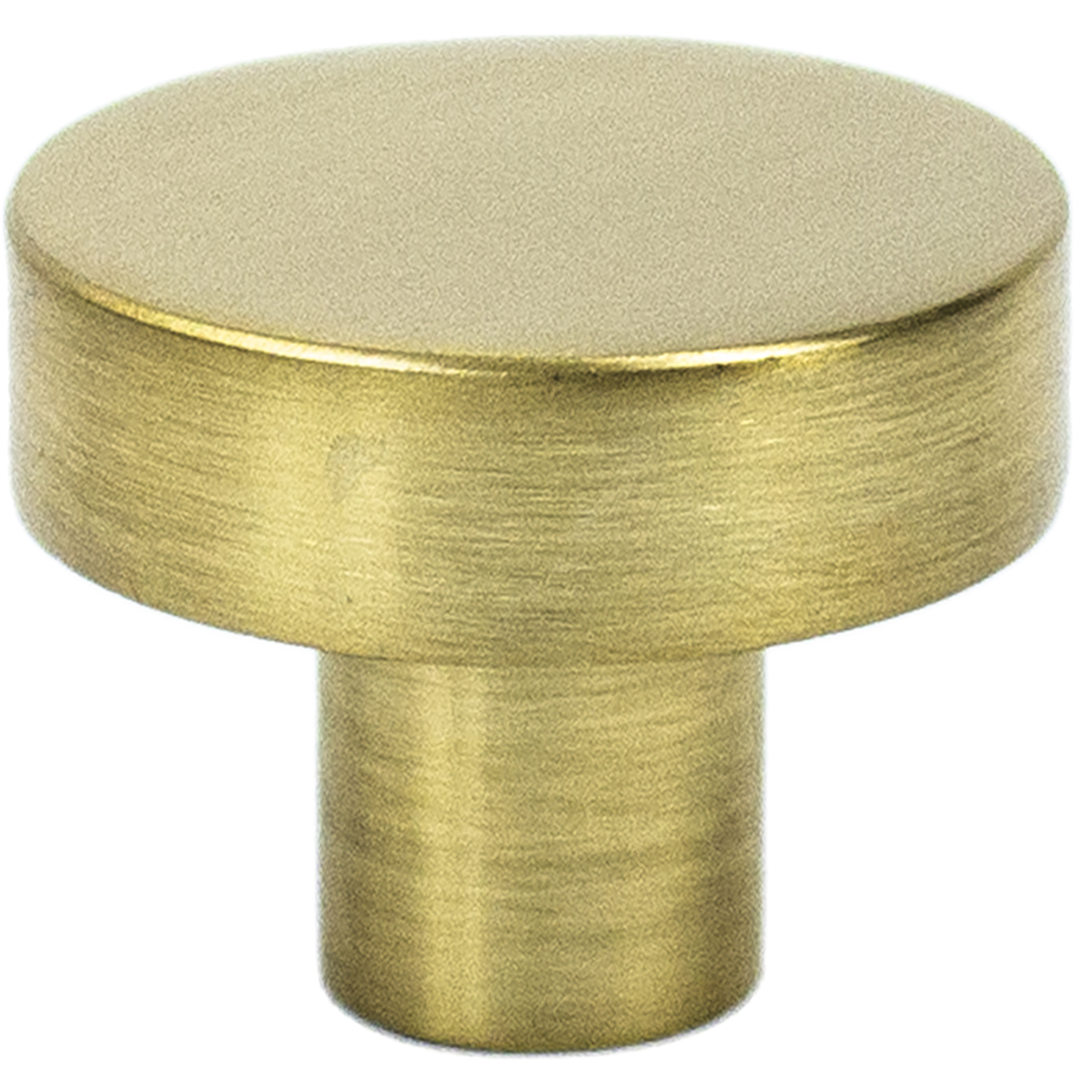 938SB 1.37 in. Modern Round Flat Door Knob - Satin Brass