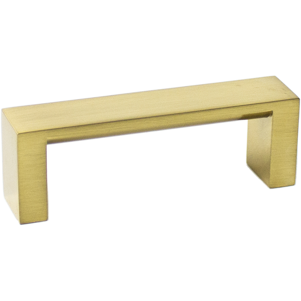 952SB 3 in. Center-to-Center Modern Square Flat Door Pull - Satin Brass