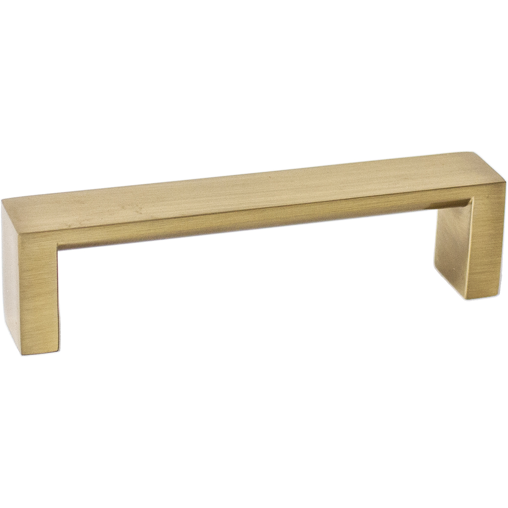 953SB 4 in. Center-to-Center Modern Square Door Pull - Satin Brass