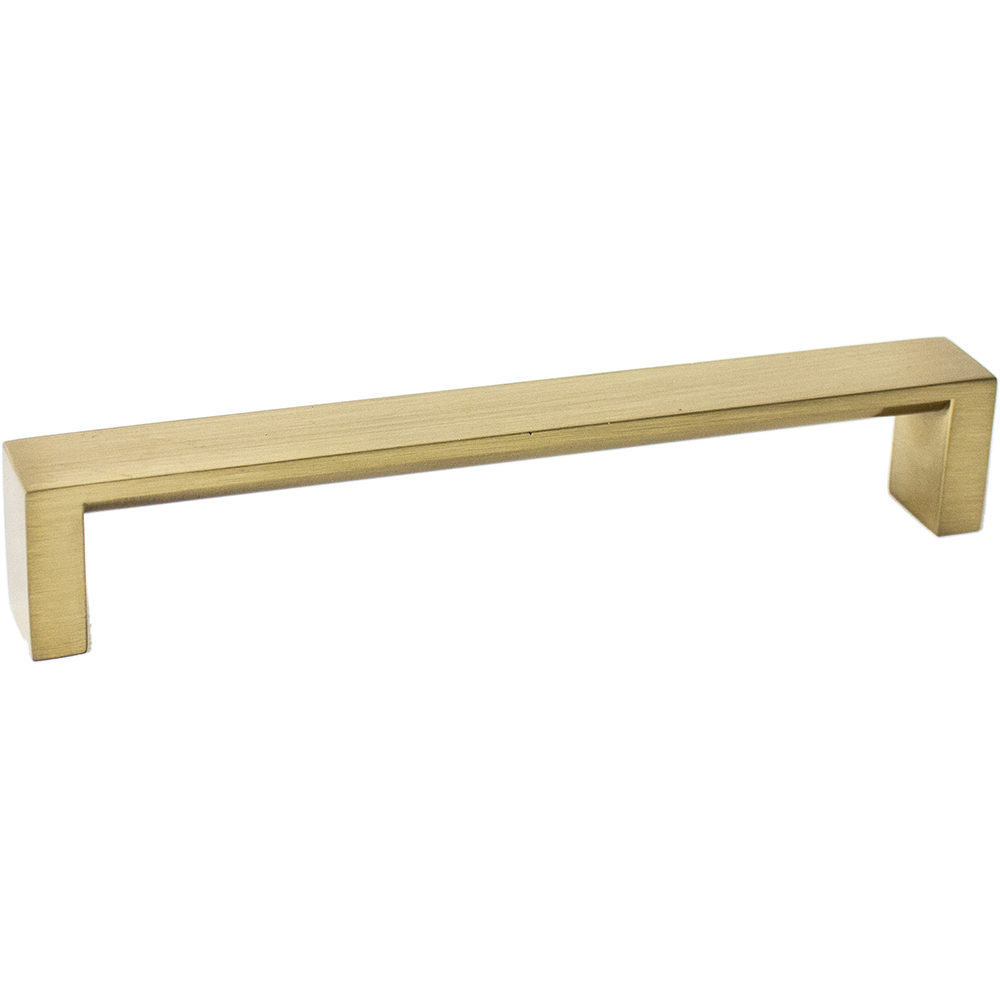 954SB 6 in. Center-to-Center Modern Square Door Pull - Satin Brass