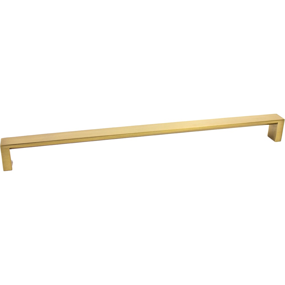 Modern Square Door Pull - Satin Brass - 12 in. - Solid Zinc Construction