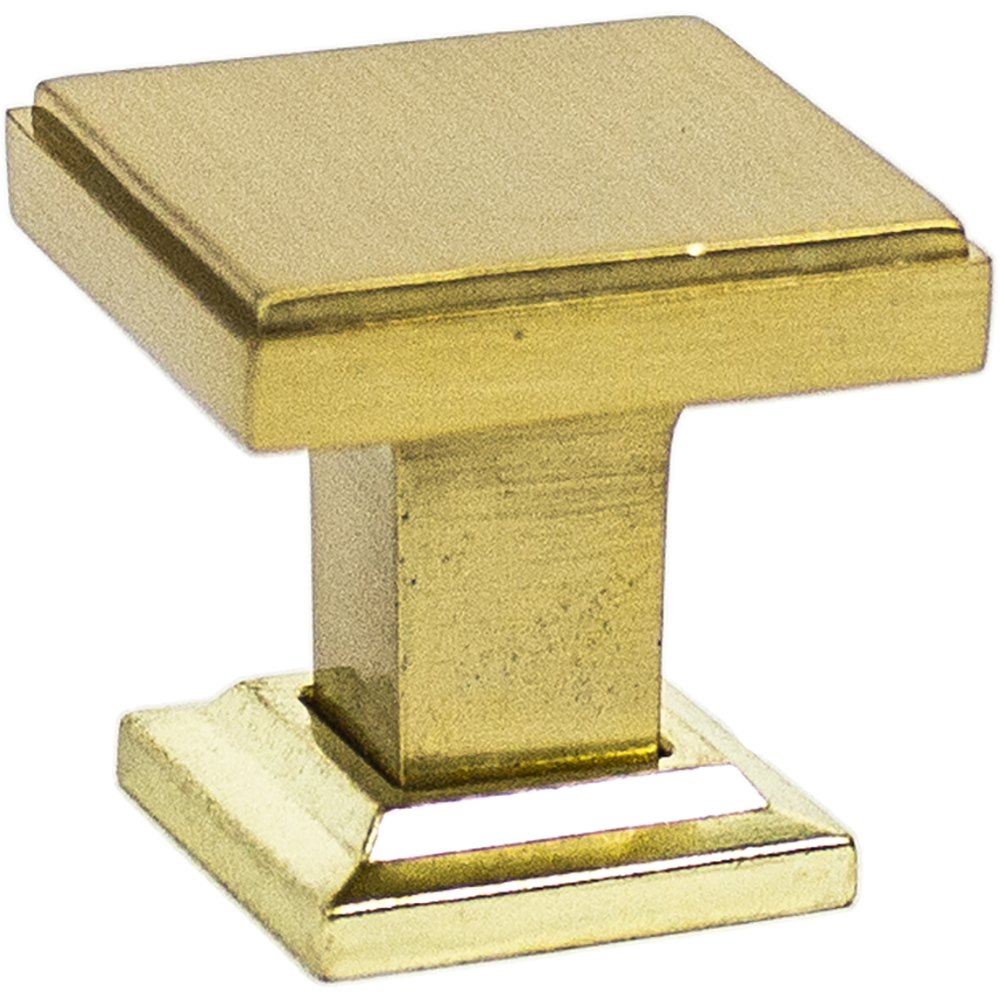 991SB 1.12 in. Modern Square Door Knob - Satin Brass