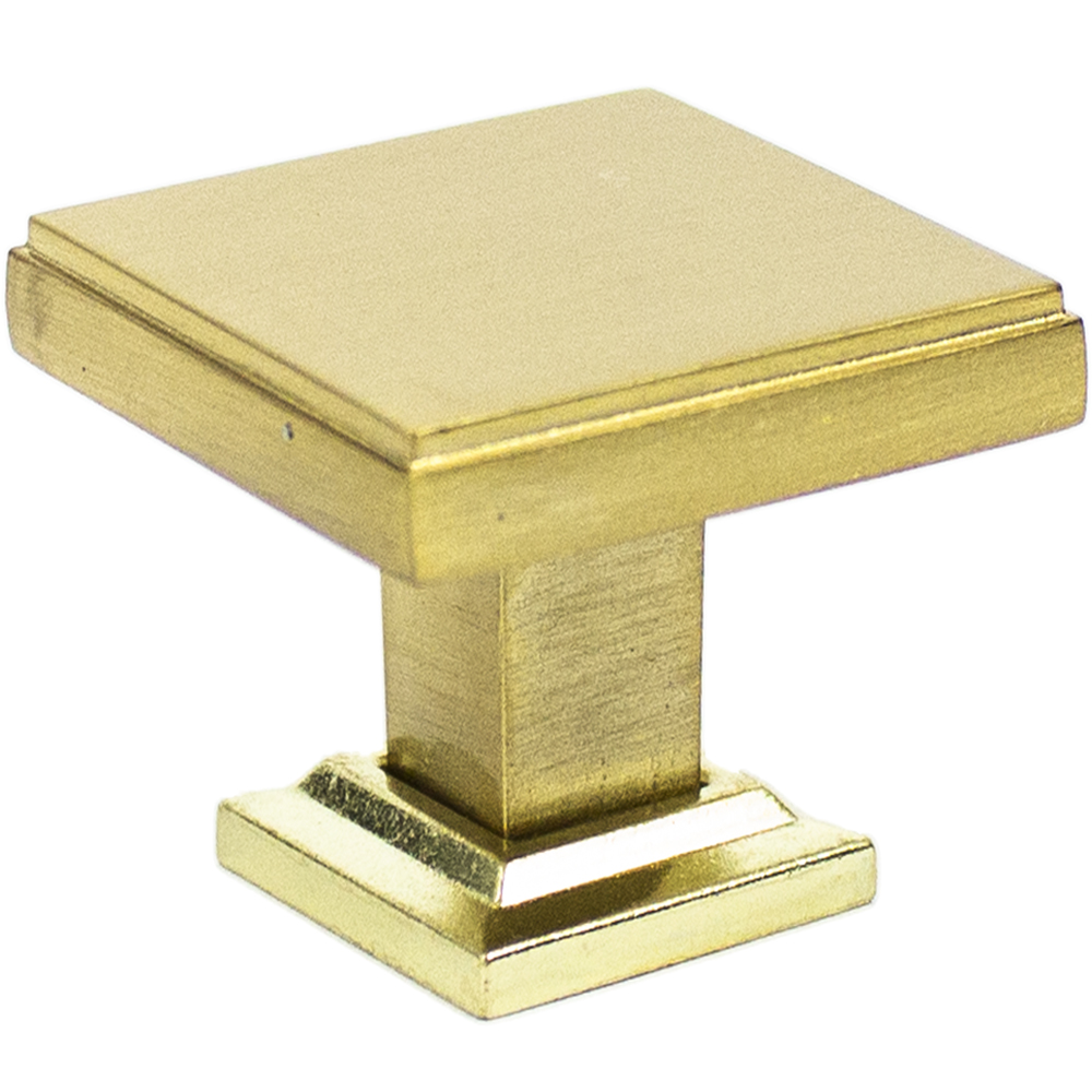992SB 1.37 in. Modern Square Door Knob - Satin Brass