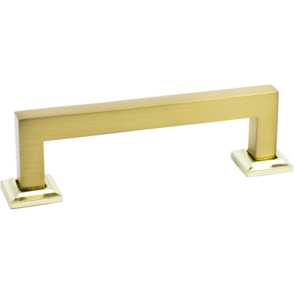 994SB 4 in. Modern Center-to-Center Square Door Pull - Satin Brass