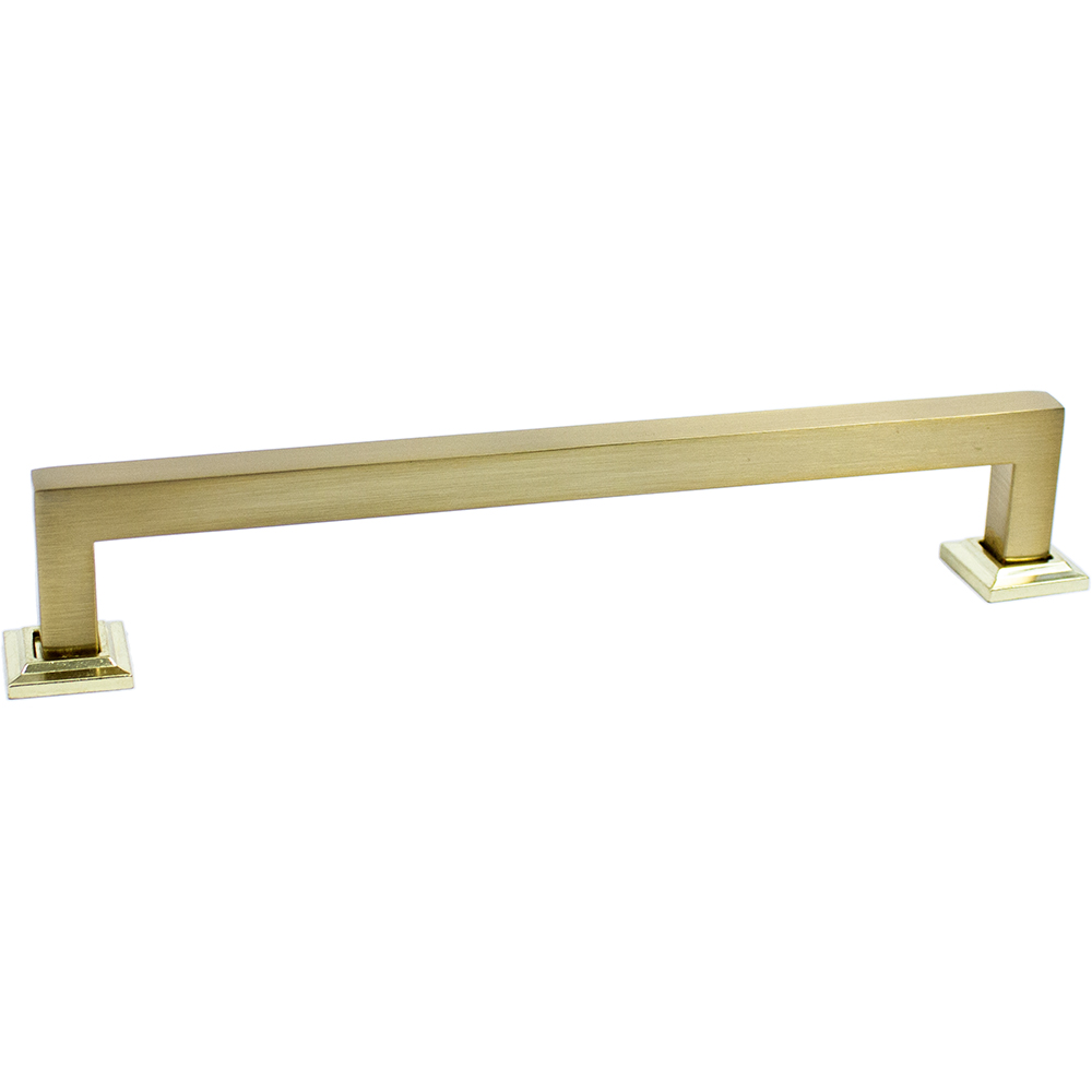 996SB 7 in. Center-to-Center Modern Square Door Pull - Satin Brass