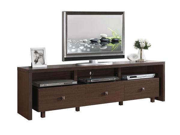Elegant TV Stand with Storage, Hickory - Up to 75 in.