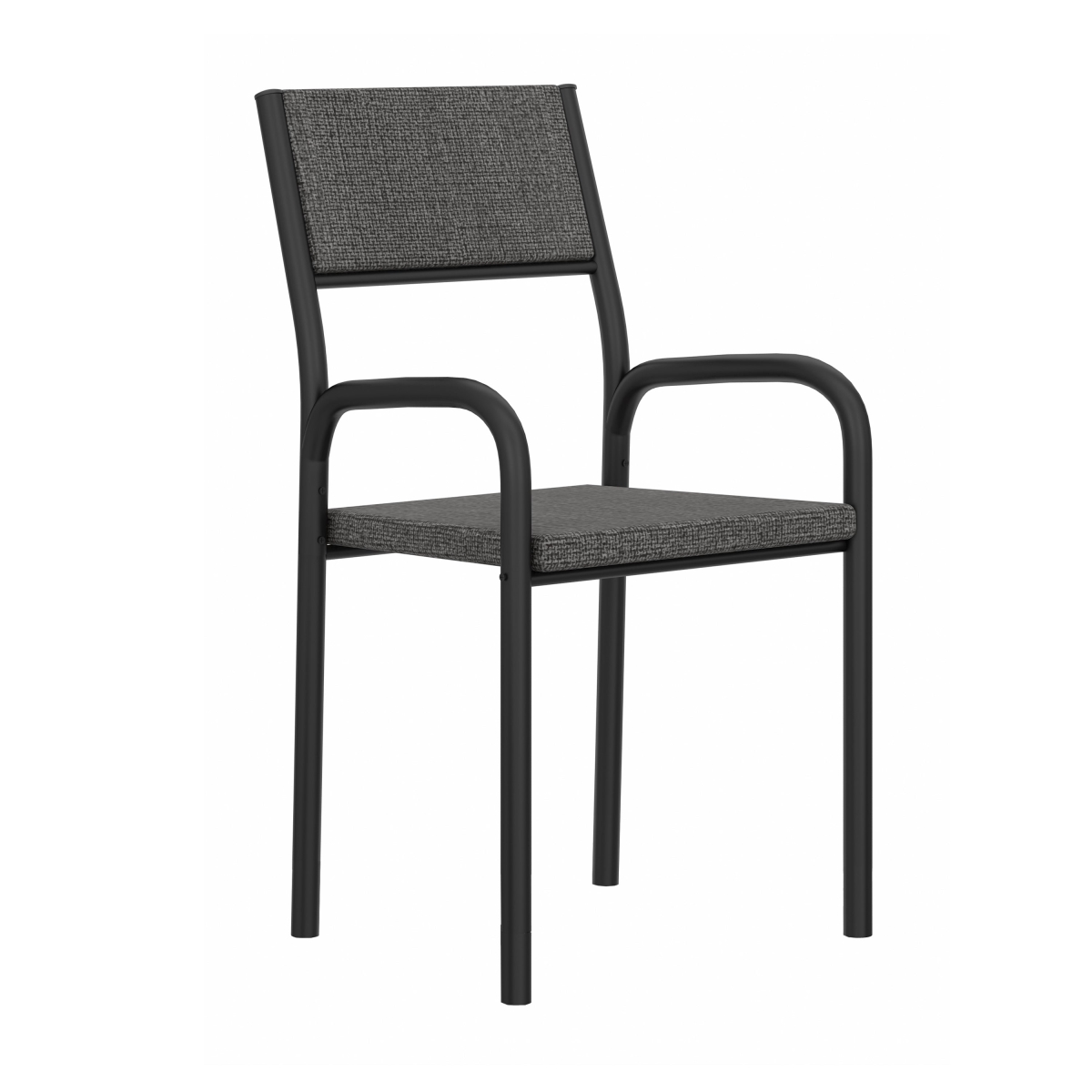 Office Visiting Chair with Metal Frame, Black