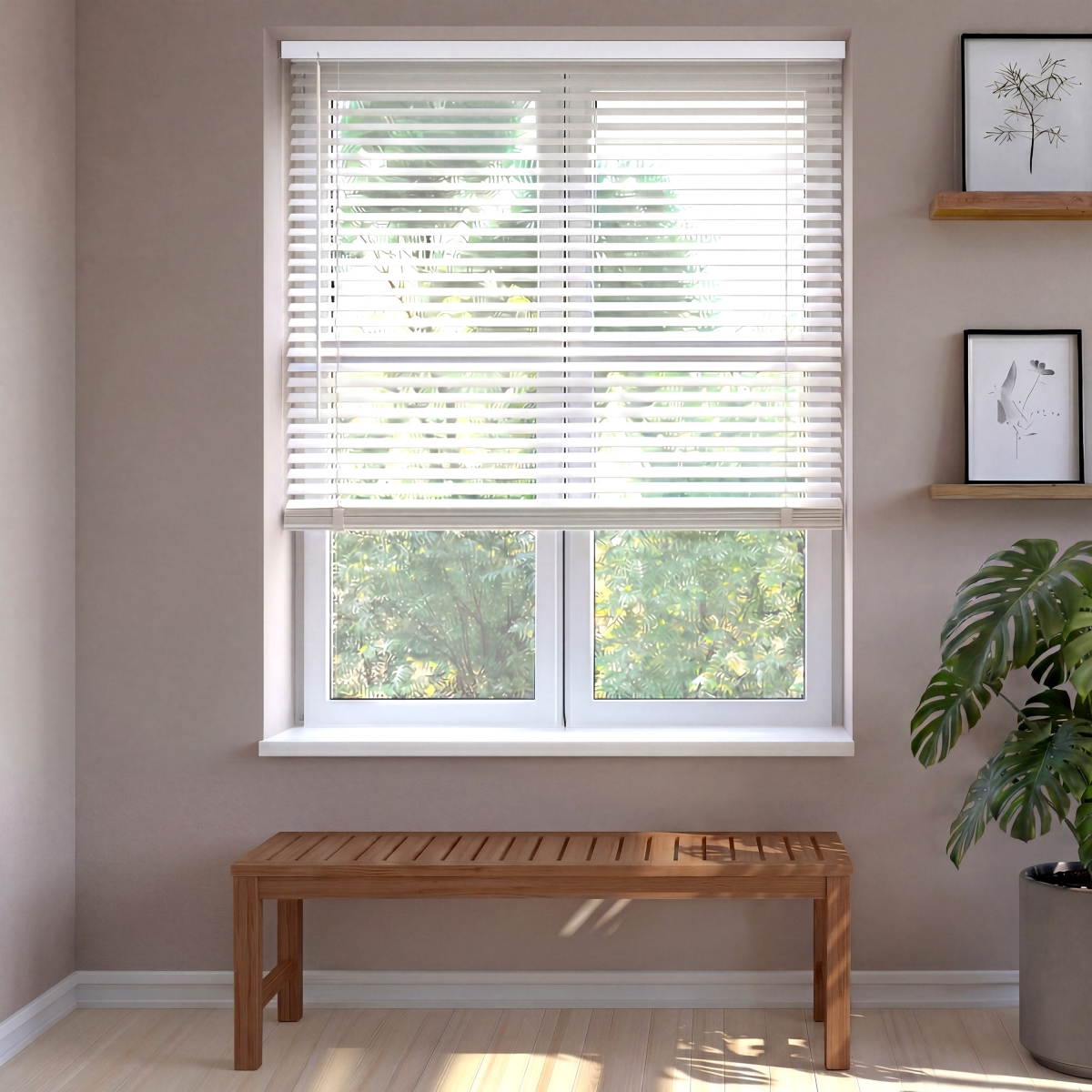 TMH-1SOL30BL-WHT 30 x 48 x 1 in. Solara Vinyl Horizontal Cordless Mini Window Blinds, White