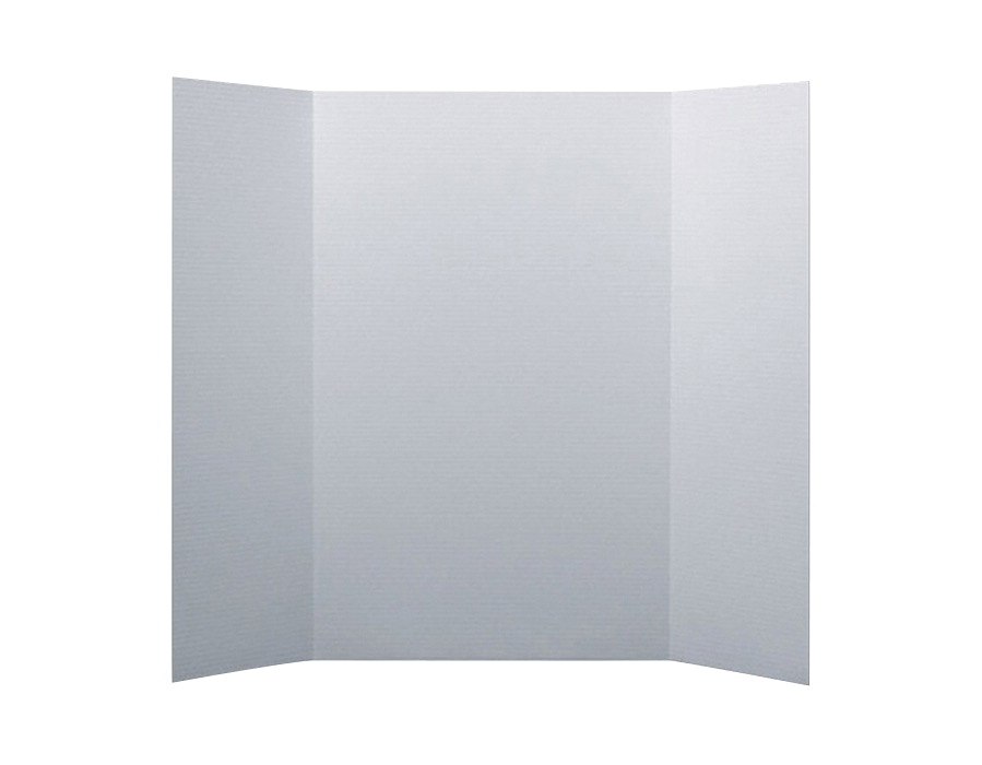 Tri-Fold Presentation Board; White Faced; 28'x40'; 30 individual boards per case; Middle Panel 20', Side Panels 10' Each