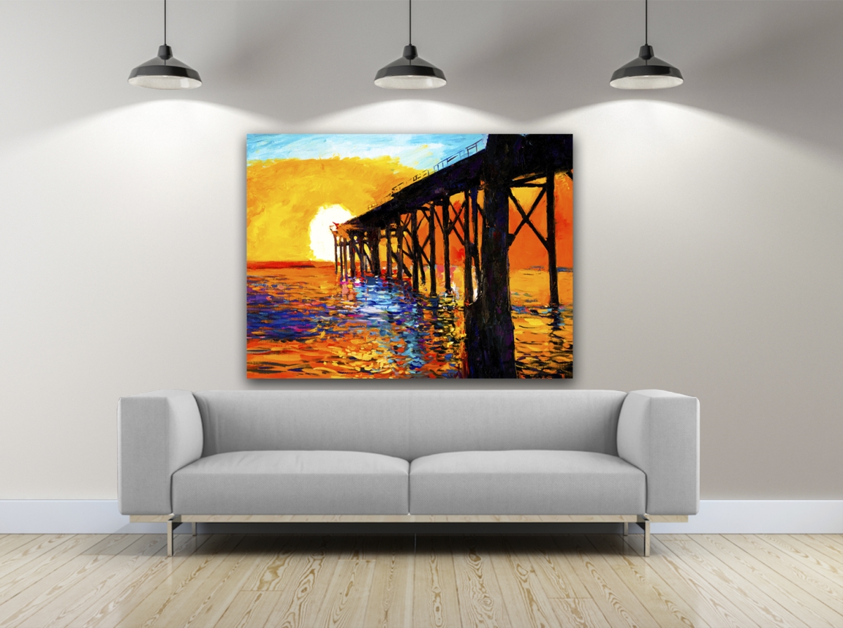 Sunset Pier Abstract Canvas Art, 30 x 40 in.