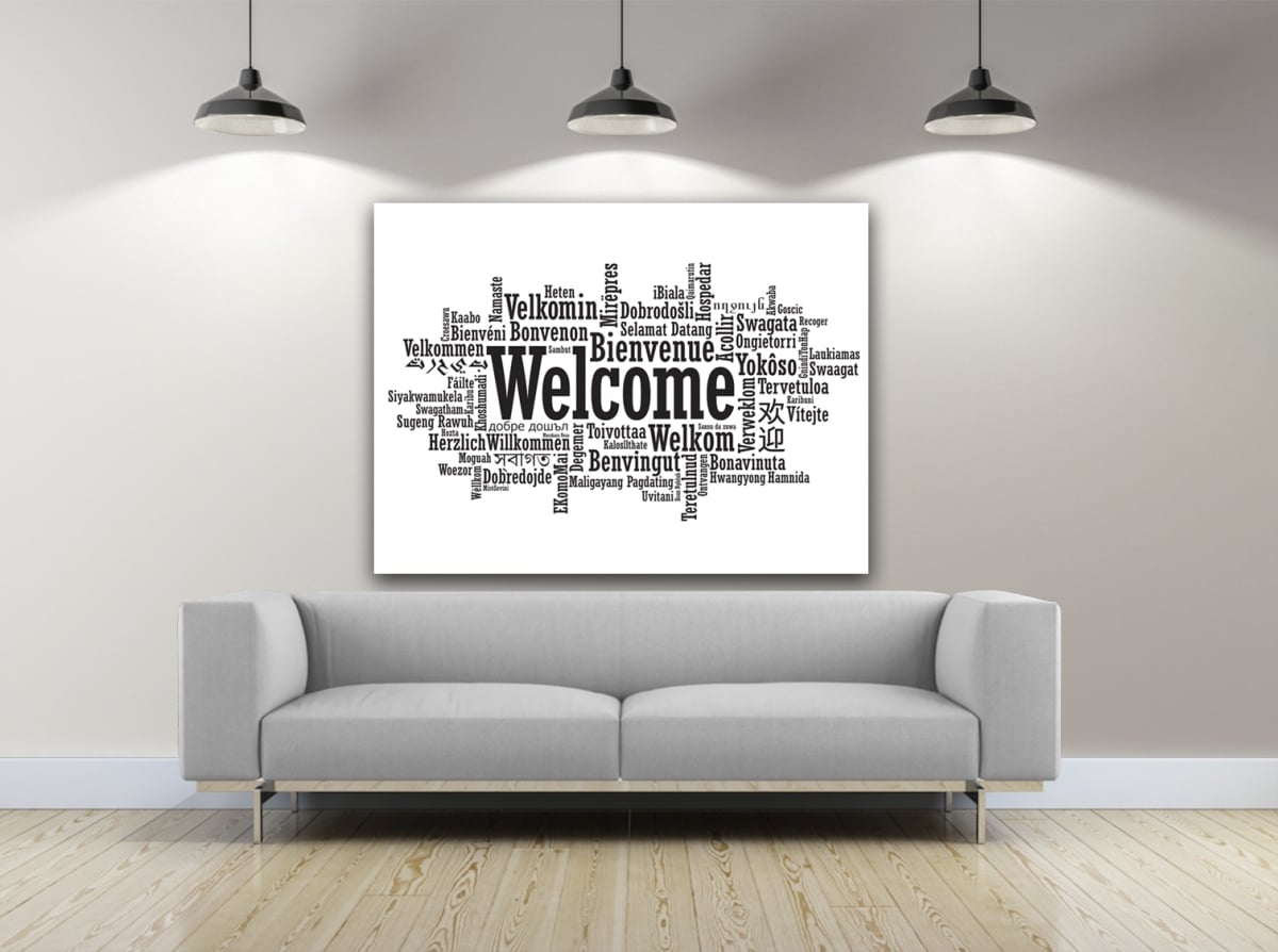 Welcome Abstract Canvas Art, 20 x 30 in.