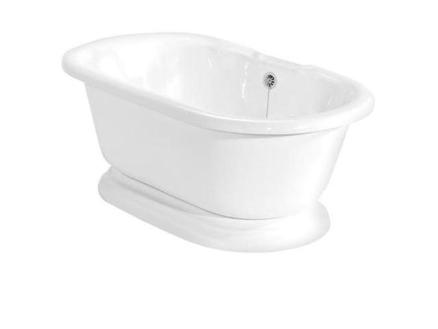 Picture of American Bath Factory T110A-OB & DM-7 Beacon Hill 70 in. White Acrastone Tub & Drain- Old World Bronze Metal Finish