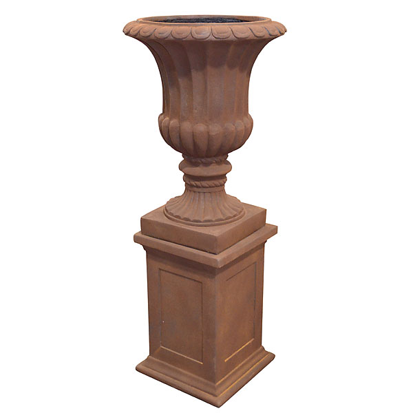 Picture of AFD Home 11190233 Terra Cotta Vase on Pedestal&#44; Rust