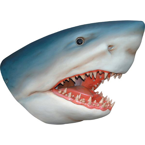 Great White Shark Wall Bust - Multi Color