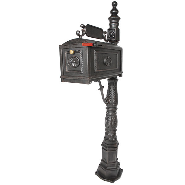 Estate Mailbox On Stand - Black