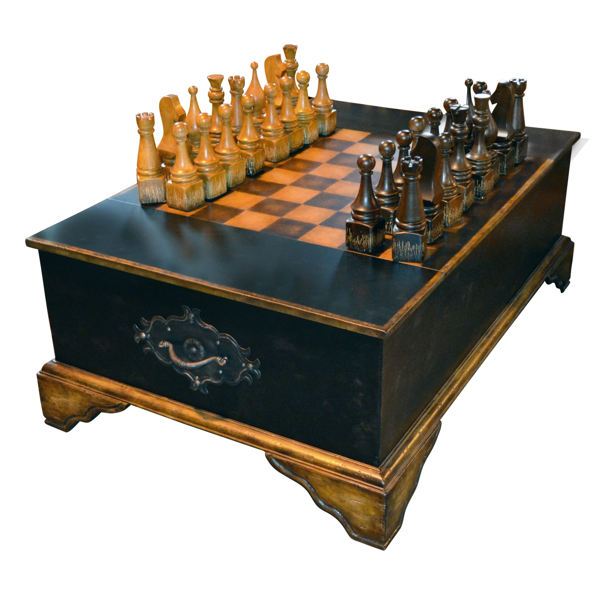 Picture of AFD Home 11207120 Ebony Chess Set Coffee Table, Multi Color