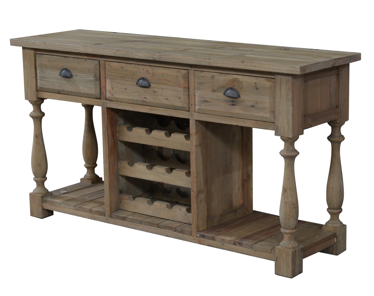 Picture of AFD Home 12005381 Coastal Console with Wine Rack - Gray - 62.5 X 17 x 33.5 in.