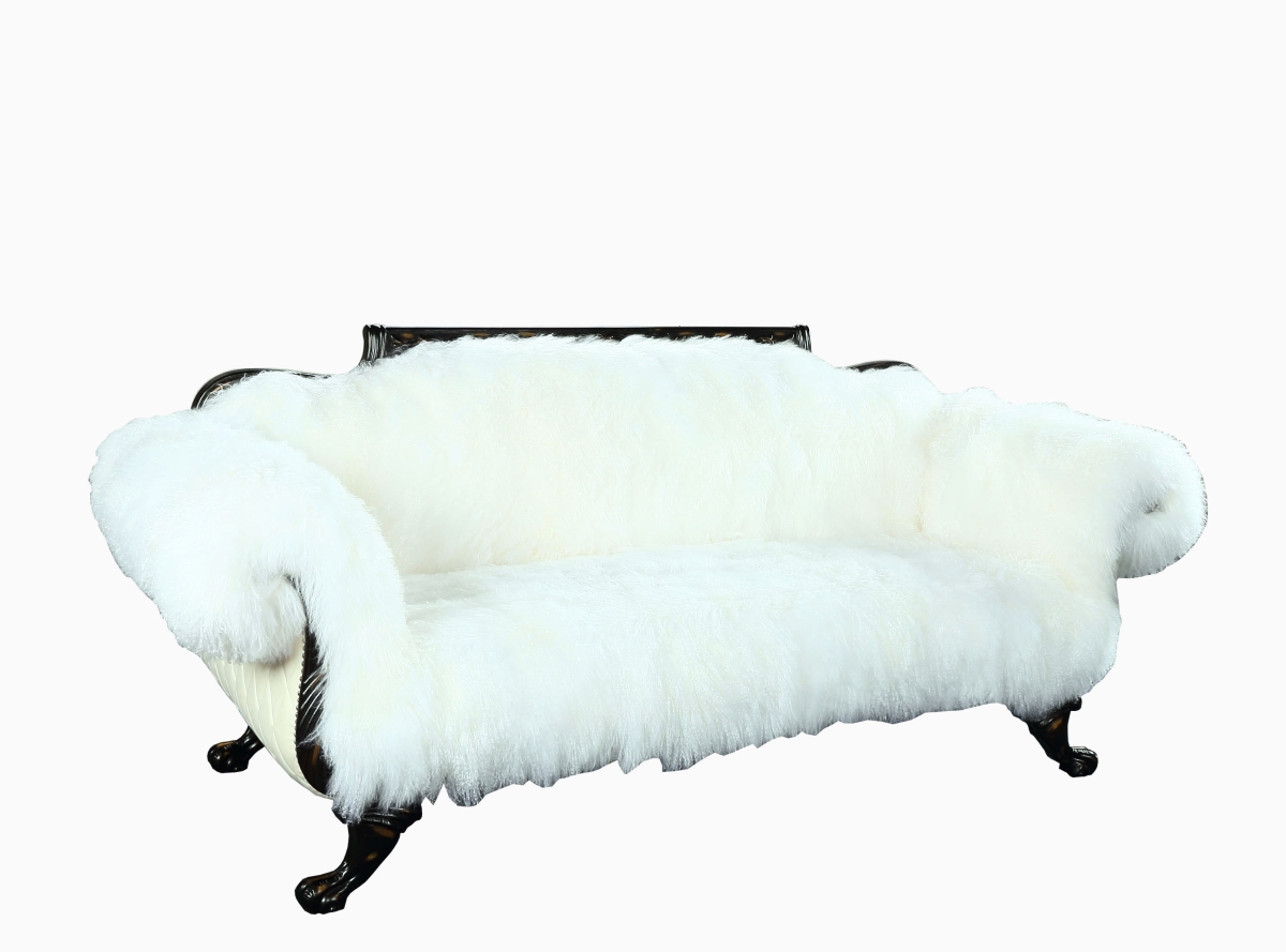 Picture of AFD Home 12012749 Sheep Fur Hardwood Sofa - Multi Color - 92 x 39 x 41.5 in.