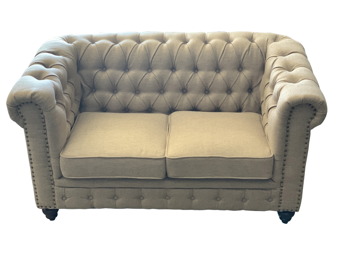 Picture of AFD Home 12014104 Classic Chesterfield Loveseat - Dark Linen