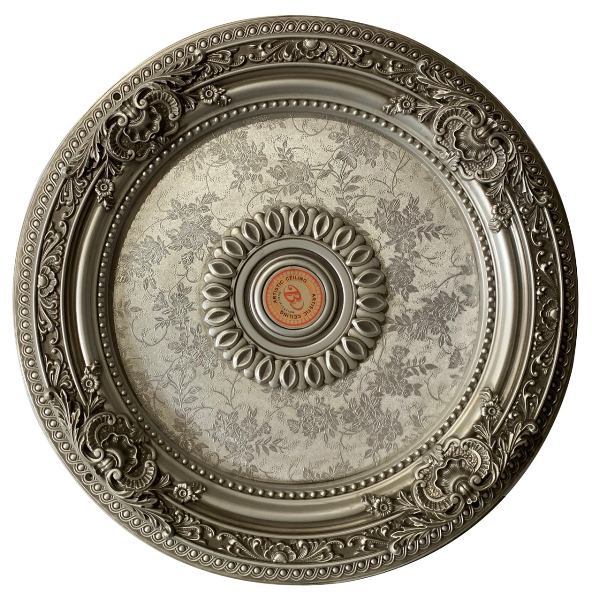 Picture of AFD Home 12013956 Antique Silver Round Ceiling Medallion&#44; Gray