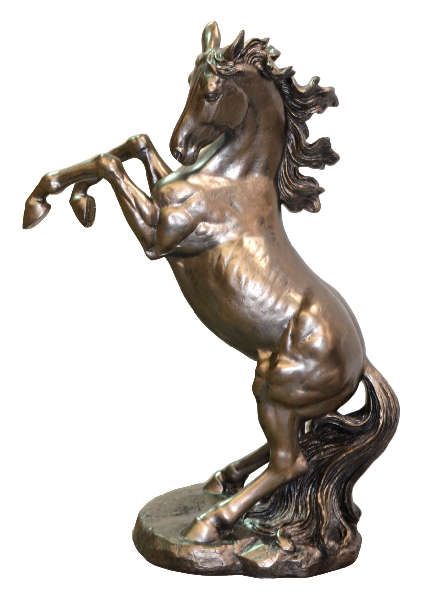 Picture of AFD Home 12007553 Resin Rearing Stallion Statue, Bronze