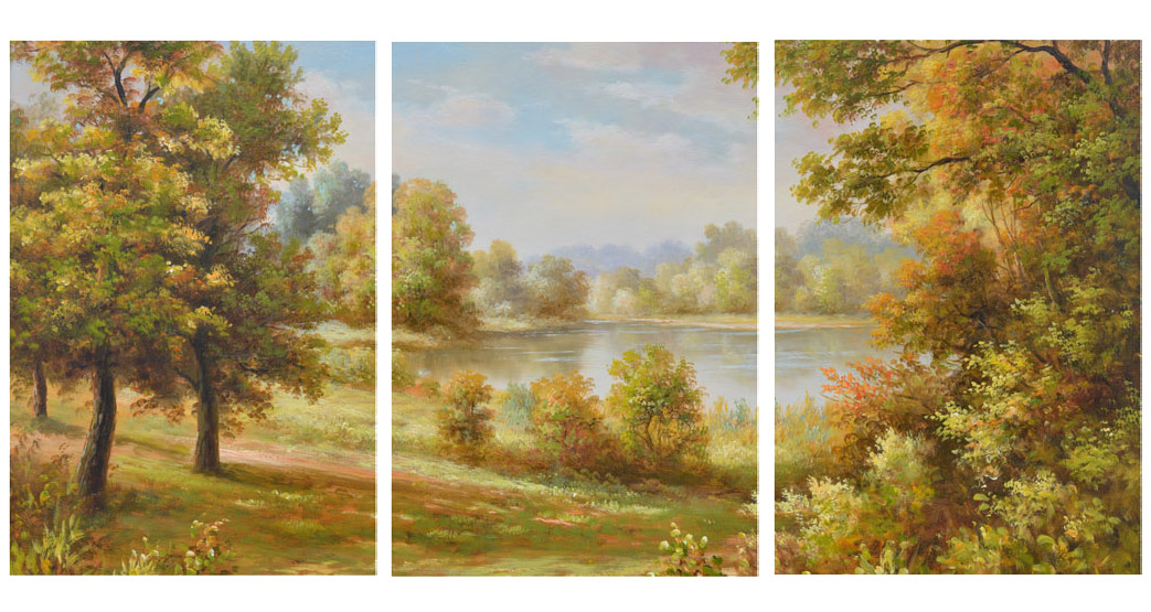Picture of AFD Home 12011804 3 Scene Landscape Canvas & Wood Gallery Wrap&#44; Multi Color
