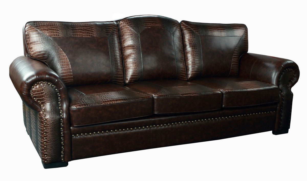 Picture of AFD Home 12013141 Botswana Croc & Leather Sofa&#44; Two Tone Color