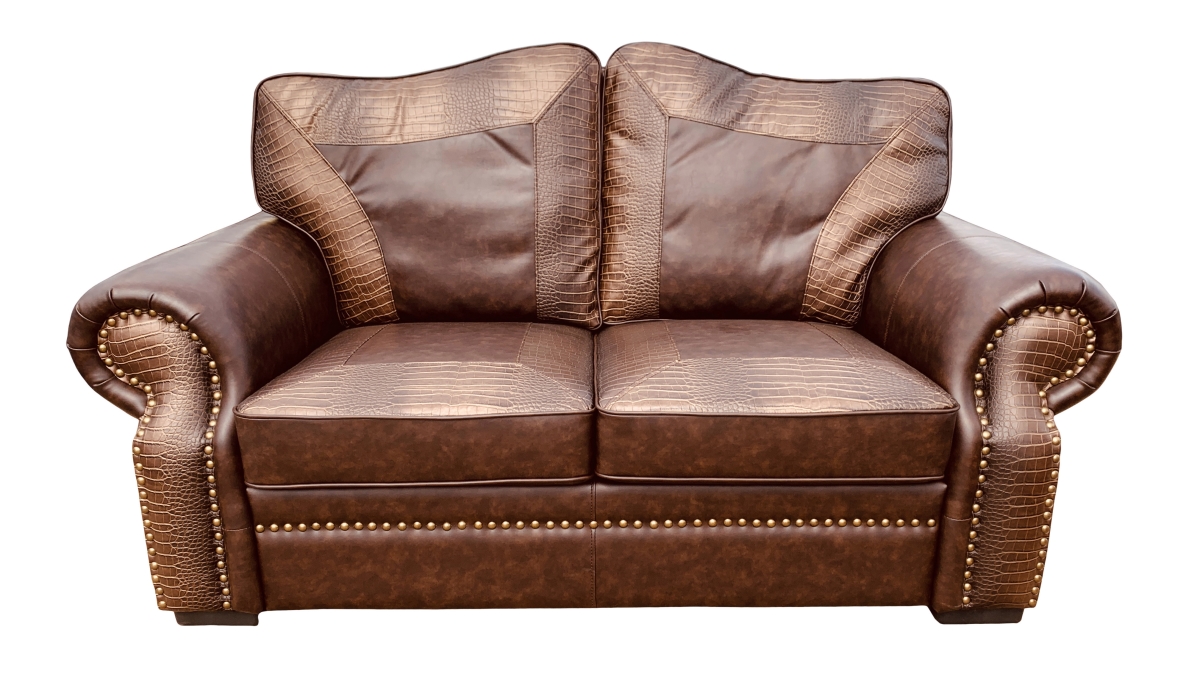 Picture of AFD Home 12013142 Botswana Croc & Leather Loveseat&#44; Two Tone Color