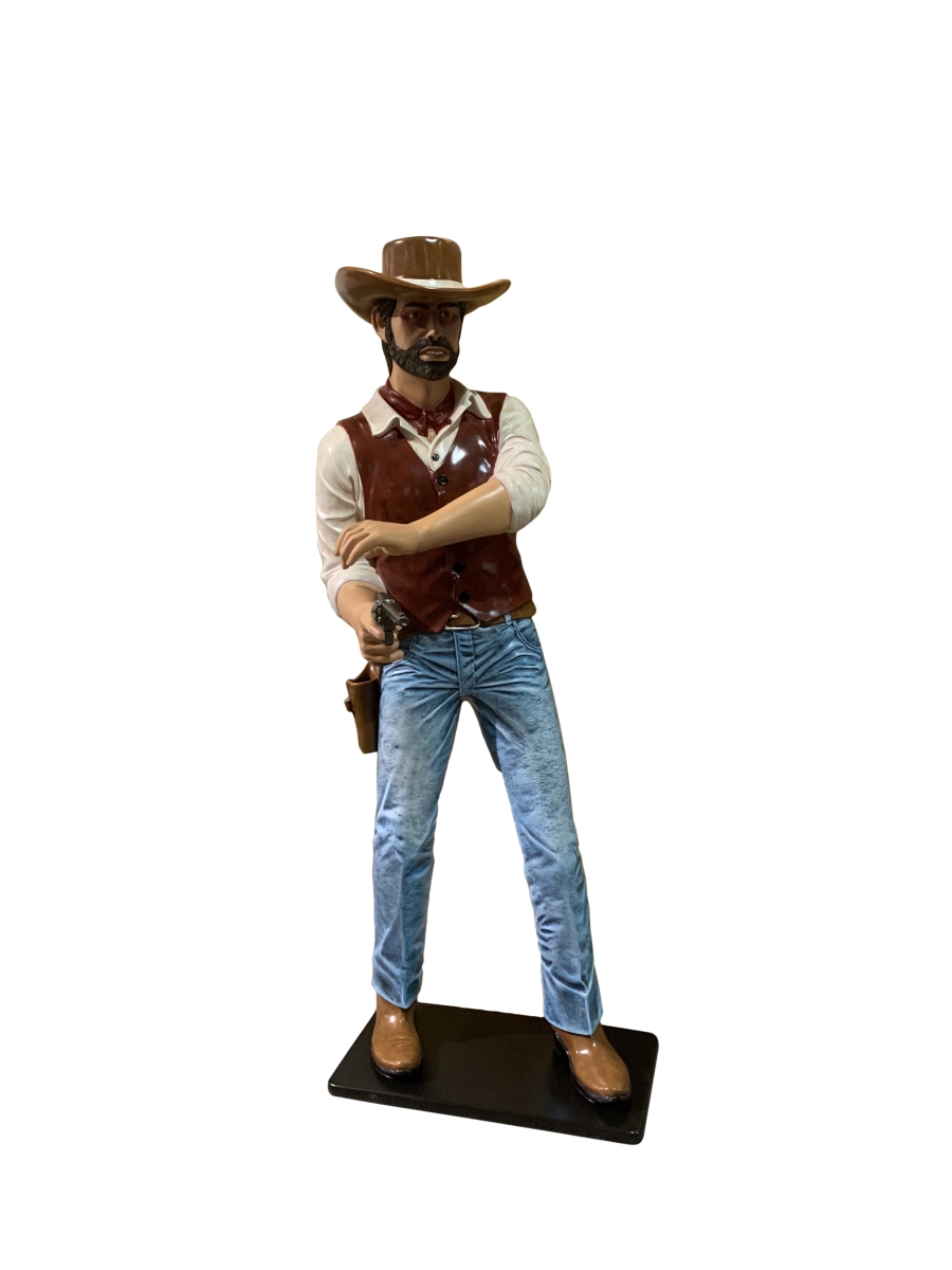 Picture of AFD Home 12015716 6 ft. Fiberglass Gunslinger Cowboy Statue&#44; Multi Color