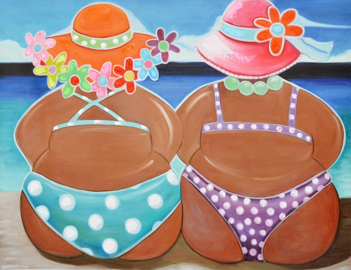 Picture of AFD Home 12016817 Polka Dot Bikini Ladies Canvas & Wood Gallery Wrap