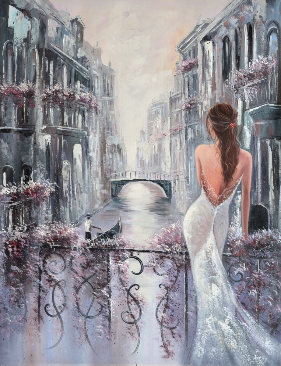 Picture of AFD Home 12016839 Lady in Venice Canvas & Wood Gallery Wrap