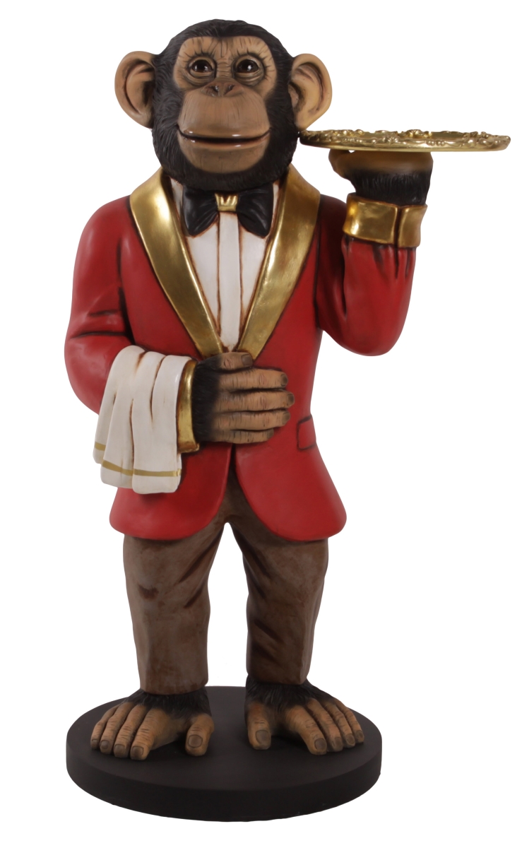 Picture of AFD Home 12018039 37.5 in. Tall Fiberglass Chadsy the Chimp Waiter, Multi Color