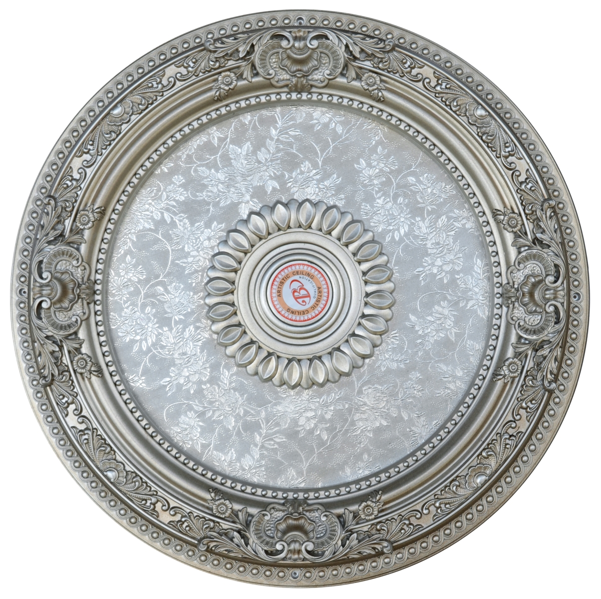Picture of AFD Home 12012996 Petite Round Champagne Ceiling Medallion&#44; Silver