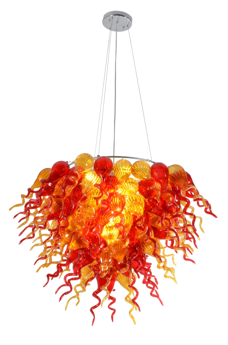 Picture of AFD Home 12018851 Grand Burst Chandelier - Amber&#44; Red & Chrome