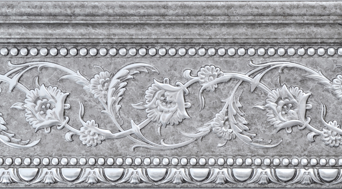 94 in. Crown Molding, Grey & Silver