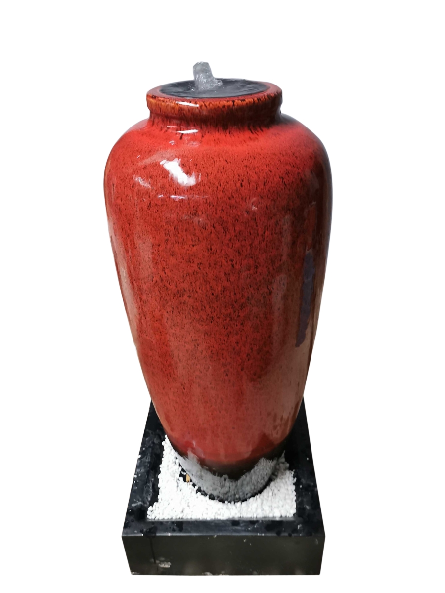 12019230 45 in. Red Bubbling Fountain with Base