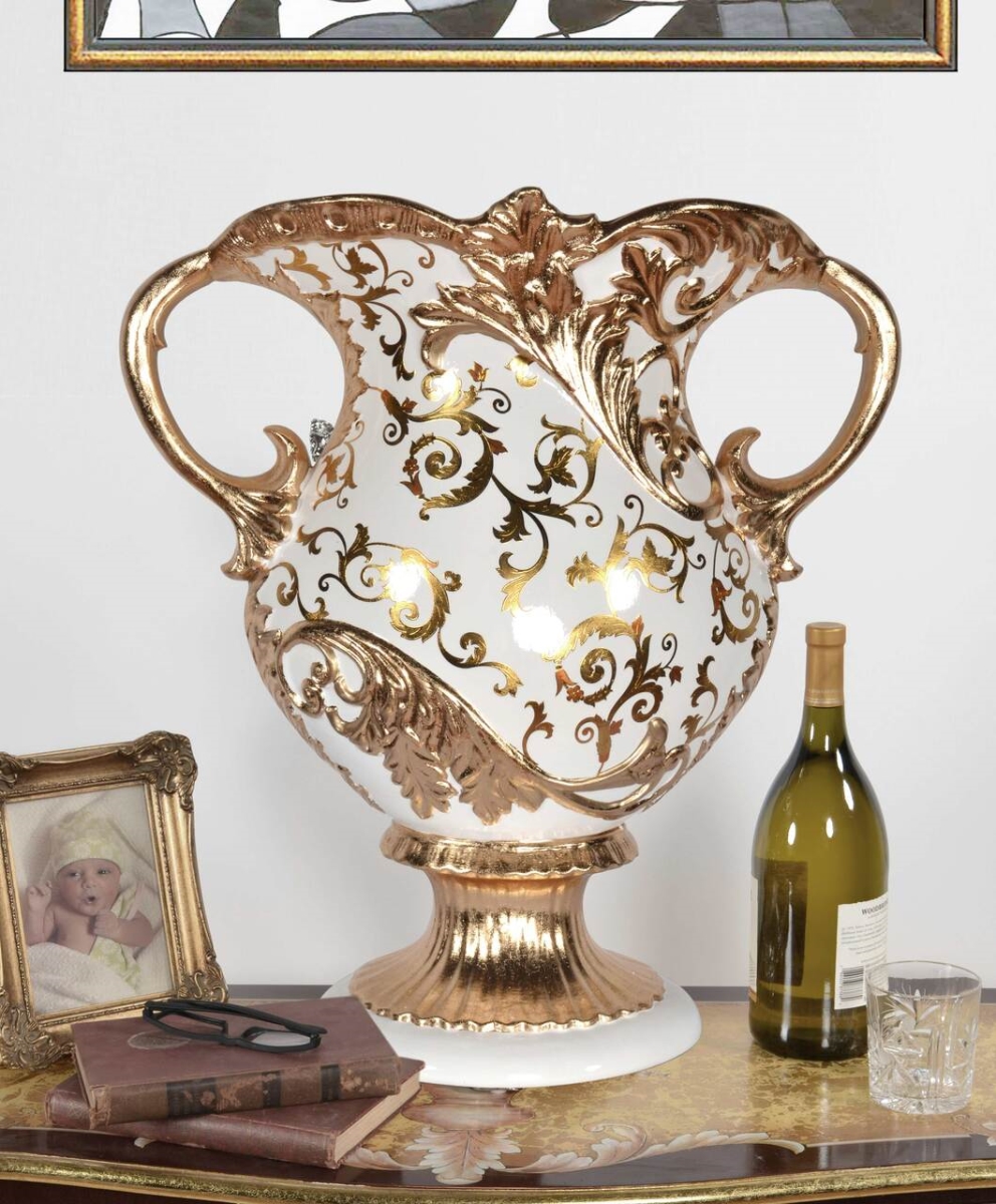 Picture of AFD Home 12019321 25 in. Wide Palatial Gold & White Urn