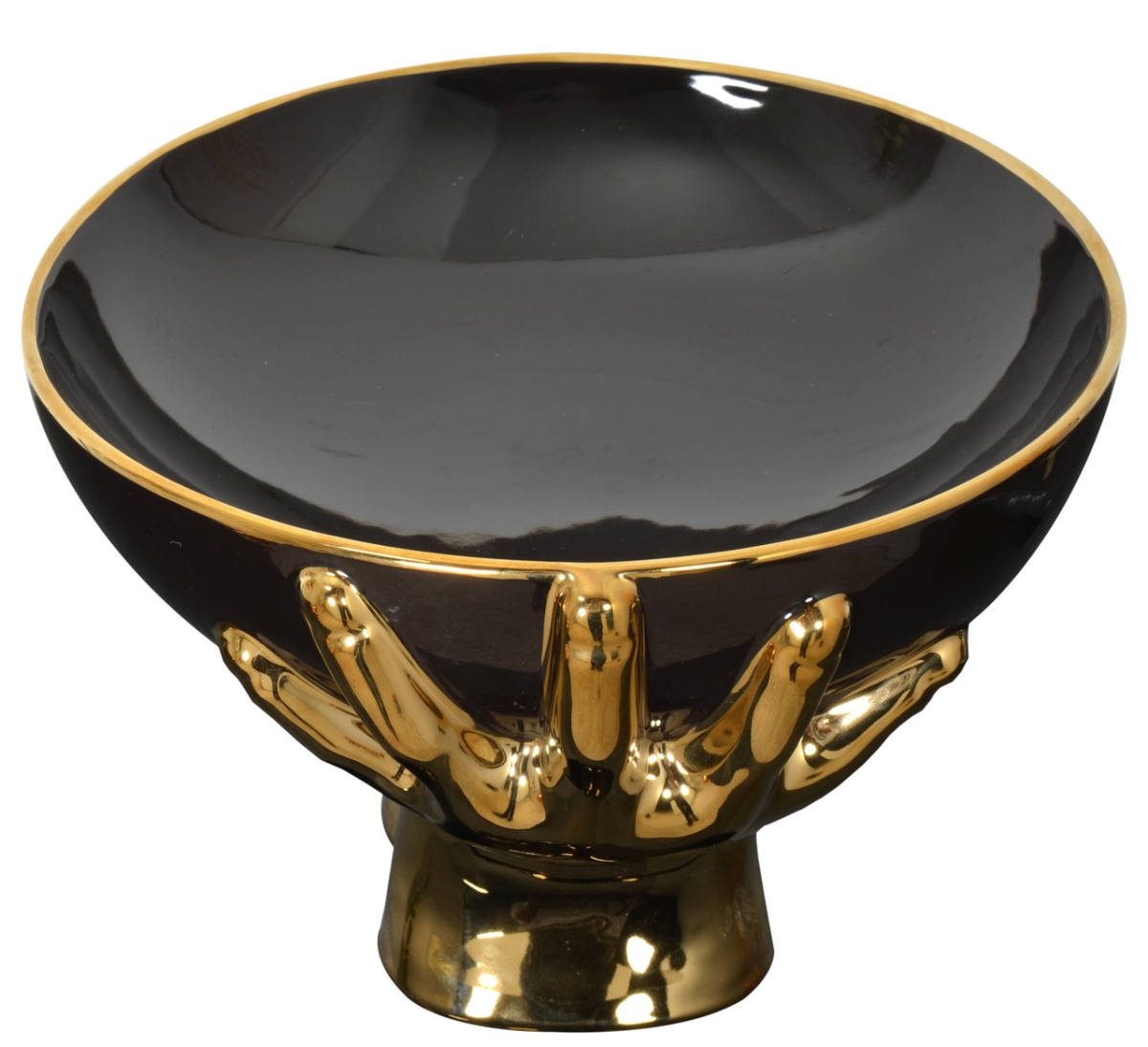 Picture of AFD Home 12019379 Held by Gold Hands Bowl&#44; Black & Gold
