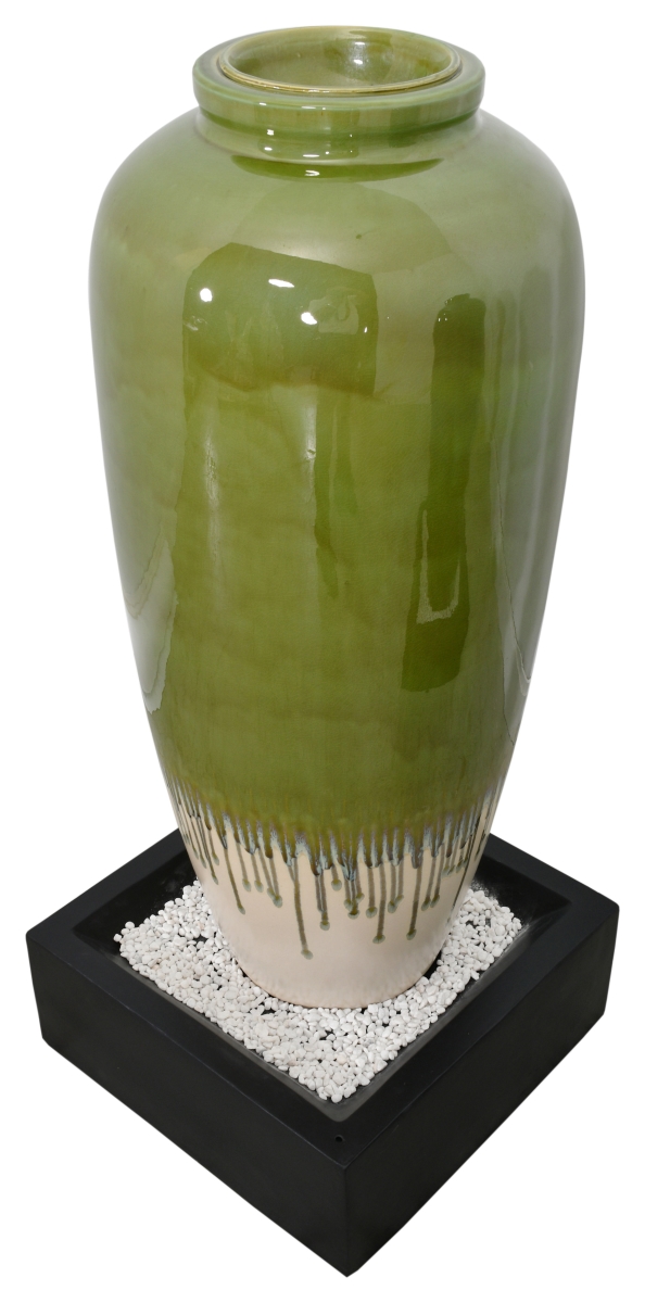 12027006 Avocado Bubbling Fountain with Base - Green
