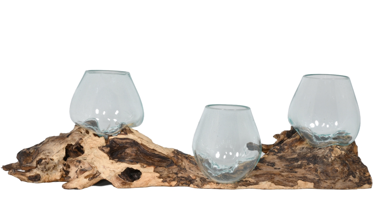 Picture of AFD Home 12023275 Wood on Triple Glass Bowl