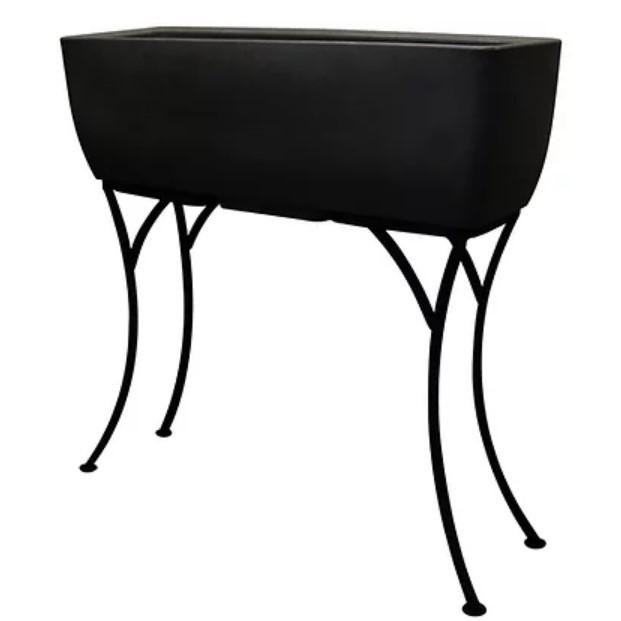 5602-000200-80-81 30 x 10 in. Elevated Planter with Stand, Black
